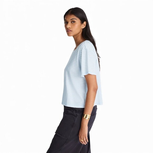 Madewell The Boxy-Crop Tee in Soft Slub Size Large - Picture 4 of 10